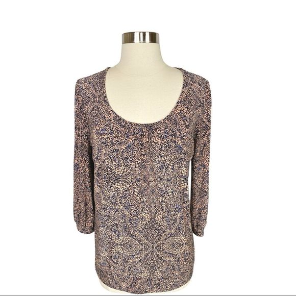 The Limited Black & Blue Paisley Print Top - Size Medium - Picture 1 of 7